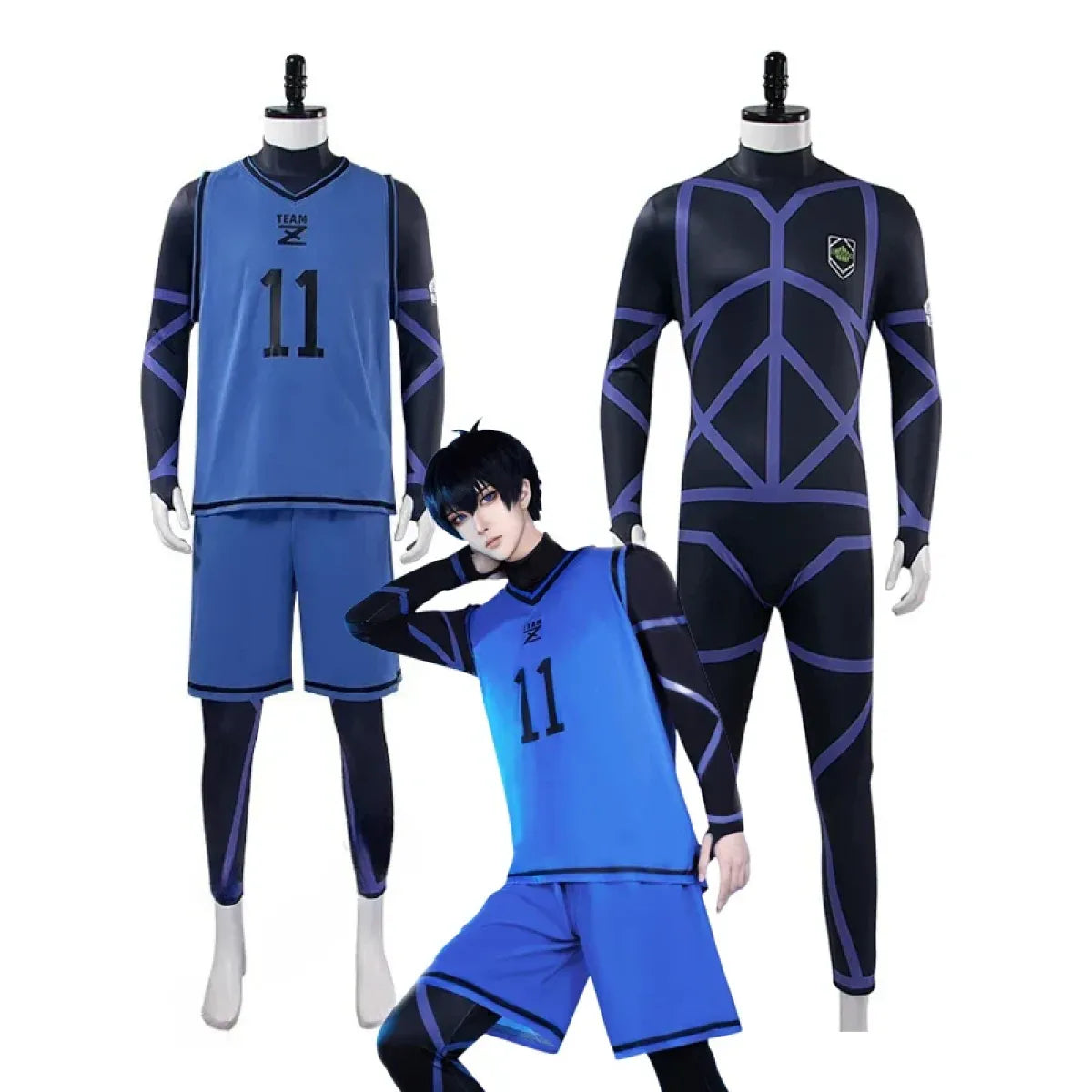 Lock Isagi Yoichi Cosplay Set – Anime Sports Jersey &amp; Jumpsuit