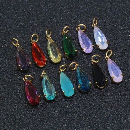 Tear Drop Pendant Arcylic Glass Dangle Charm for Necklace Earring Supply M-286-M-297