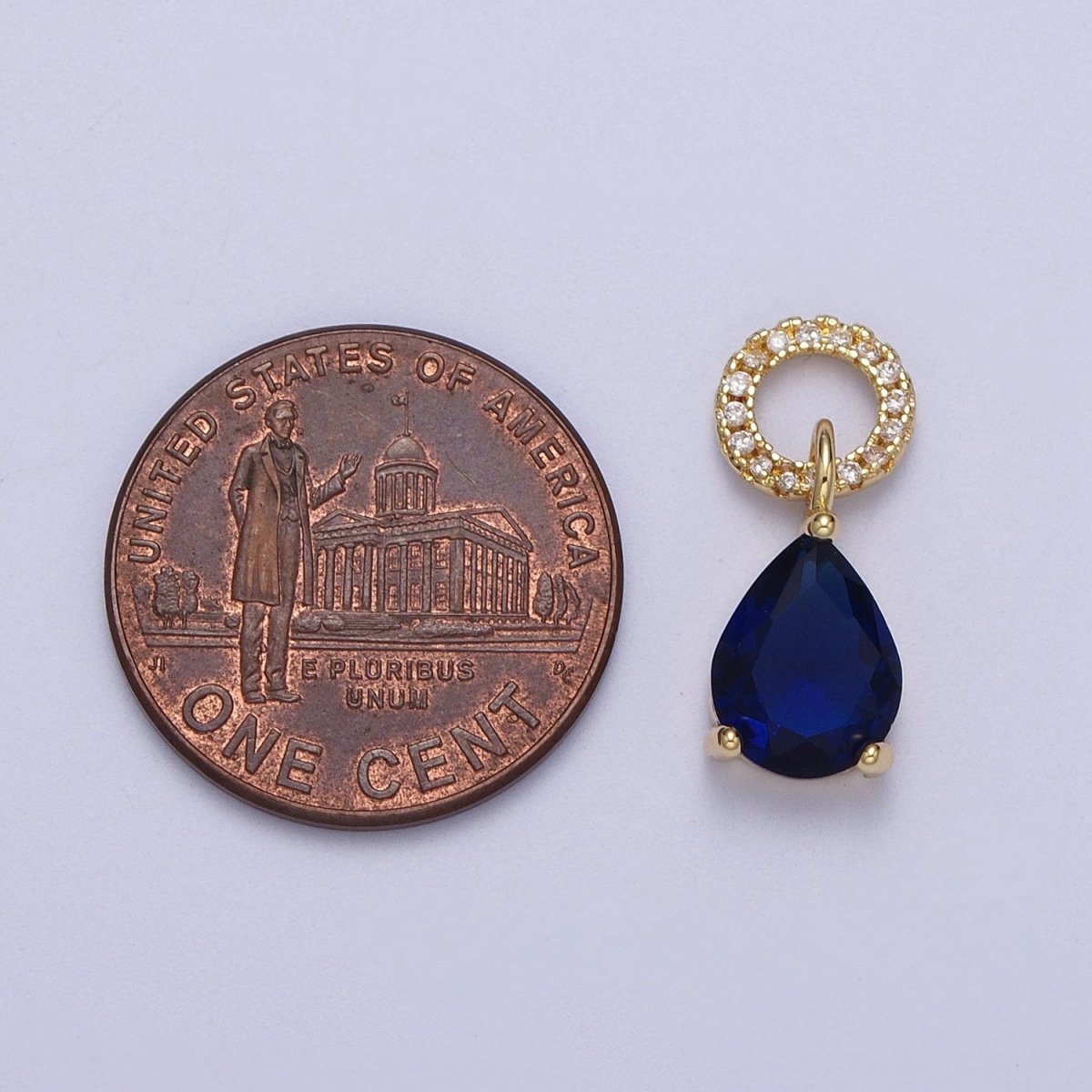 Teardrop Cubic Zirconia Micro Paved Round Bail Charm | C-280 C-282 C-284 C-286  C-290