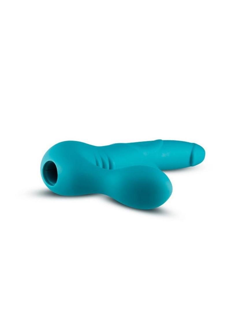 Temptasia Luna Teal Silicone Strapless Vibrating Dildo