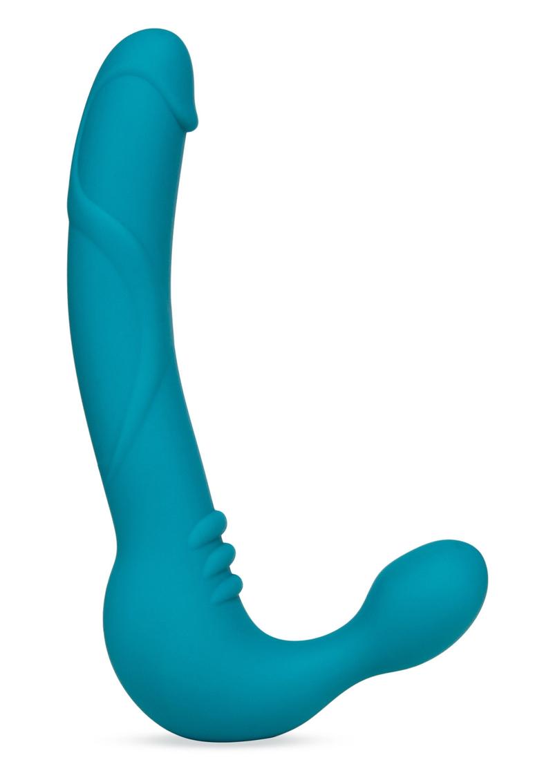Temptasia Luna Teal Silicone Strapless Vibrating Dildo
