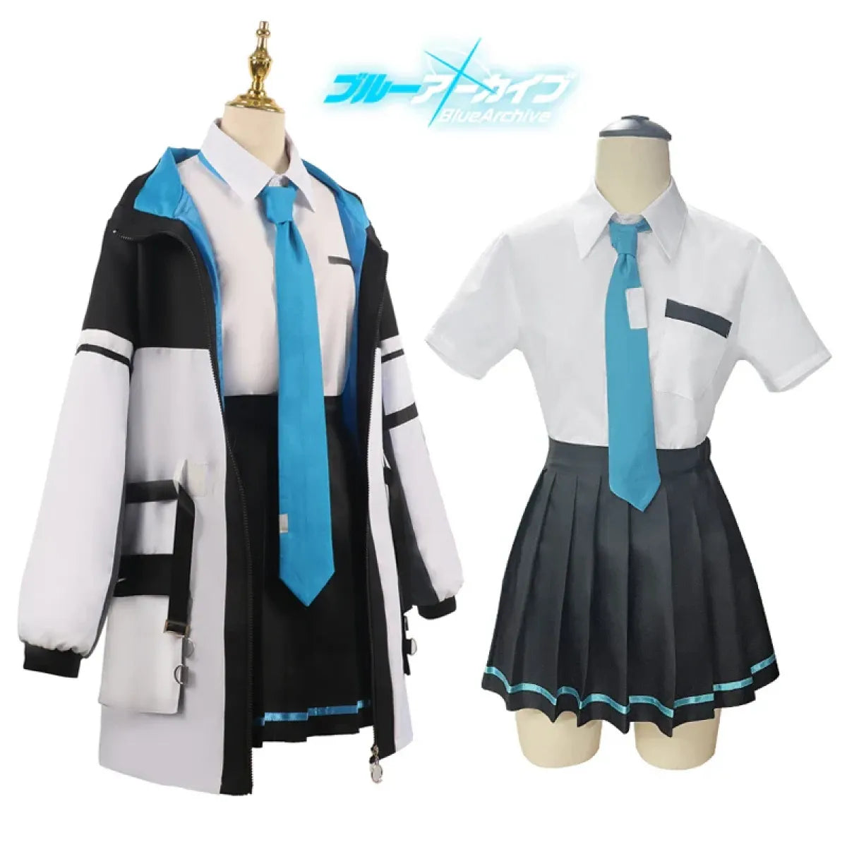 Blue Archive Tendou Arisu Cosplay Costume – Uniform, Wig &amp; Coat Set