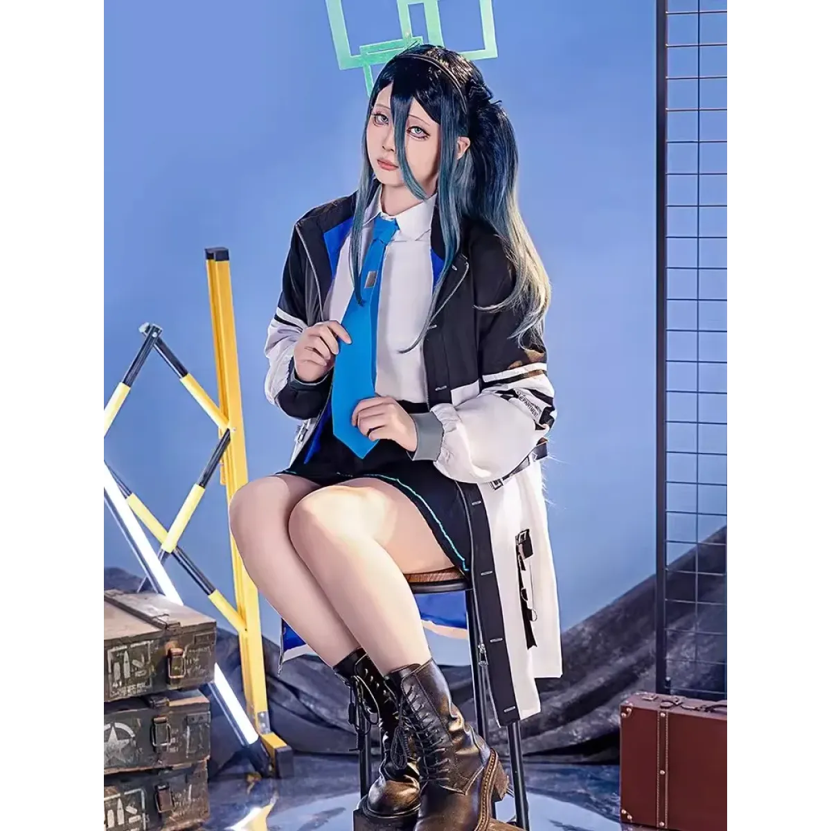 Blue Archive Tendou Arisu Cosplay Costume – Uniform, Wig &amp; Coat Set