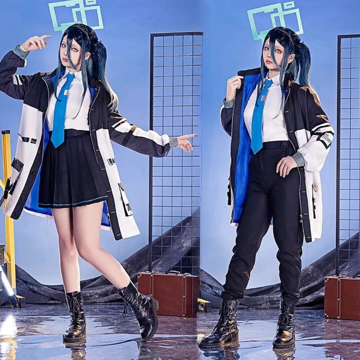 Blue Archive Tendou Arisu Cosplay Costume – Uniform, Wig &amp; Coat Set