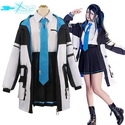 Blue Archive Tendou Arisu Cosplay Costume – Uniform, Wig &amp; Coat Set