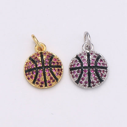 Tennis Ball Gold Filled Charm Gold / Silver  D-727-D-728