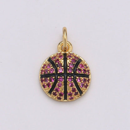 Tennis Ball Gold Filled Charm Gold / Silver  D-727-D-728