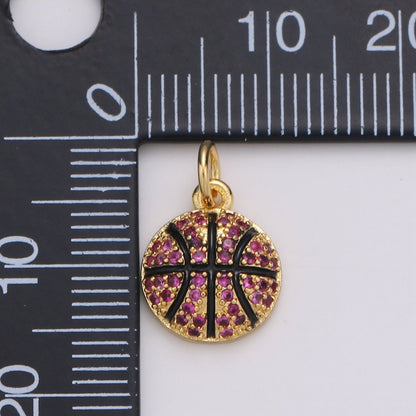 Tennis Ball Gold Filled Charm Gold / Silver  D-727-D-728