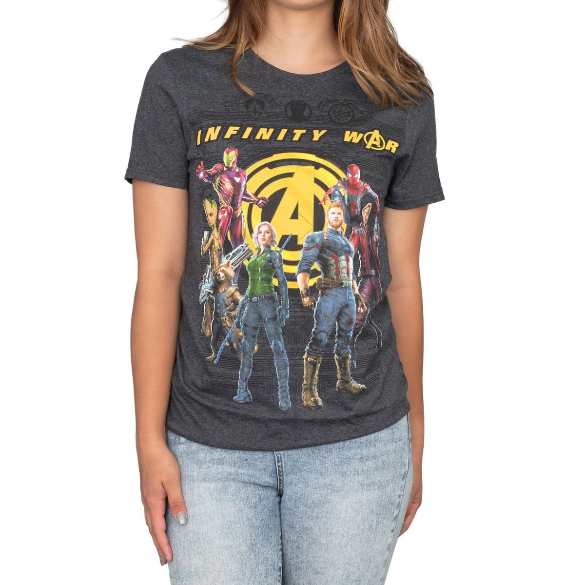 The Avengers Infinity War Group Shot Charcoal T-shirt