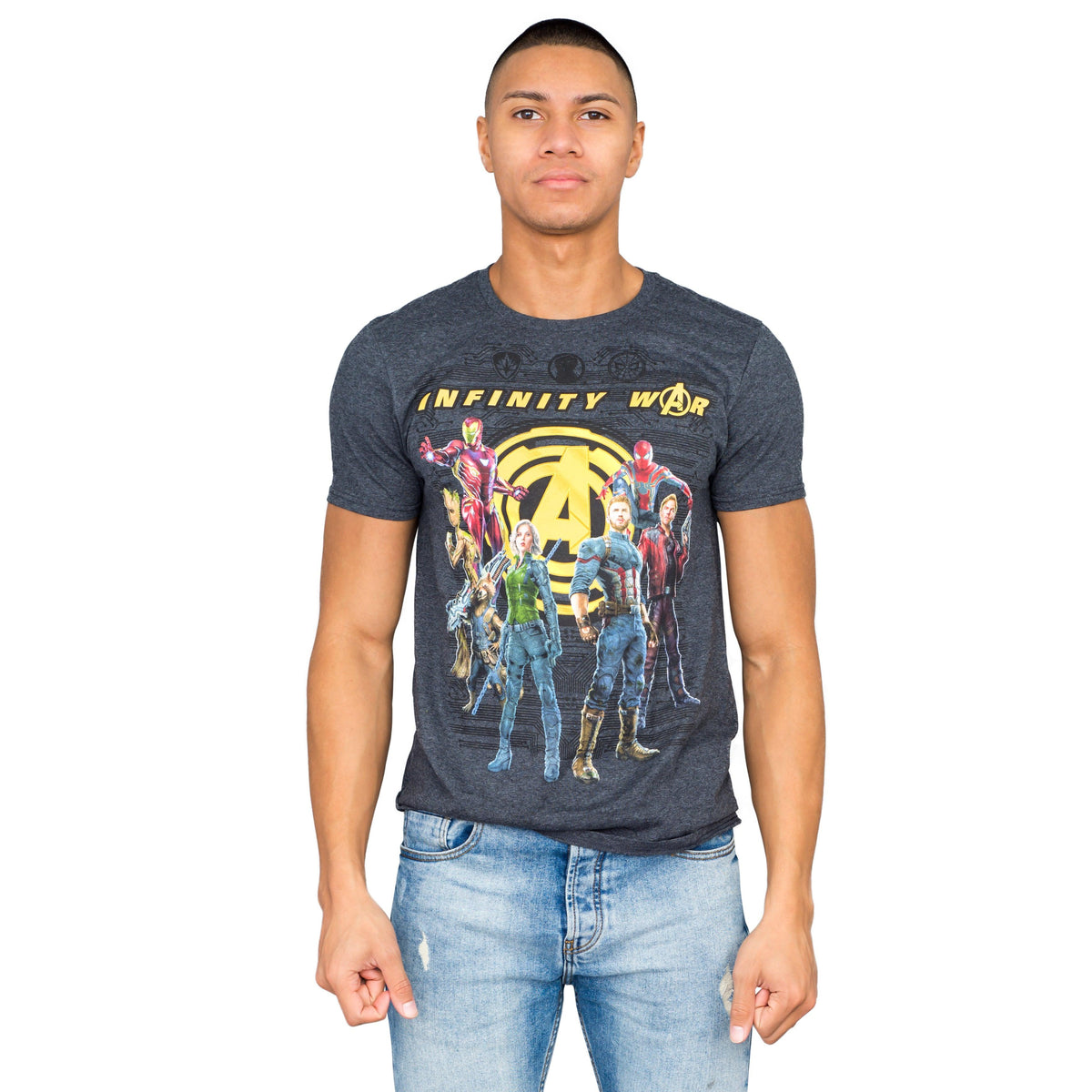 The Avengers Infinity War Group Shot Charcoal T-shirt