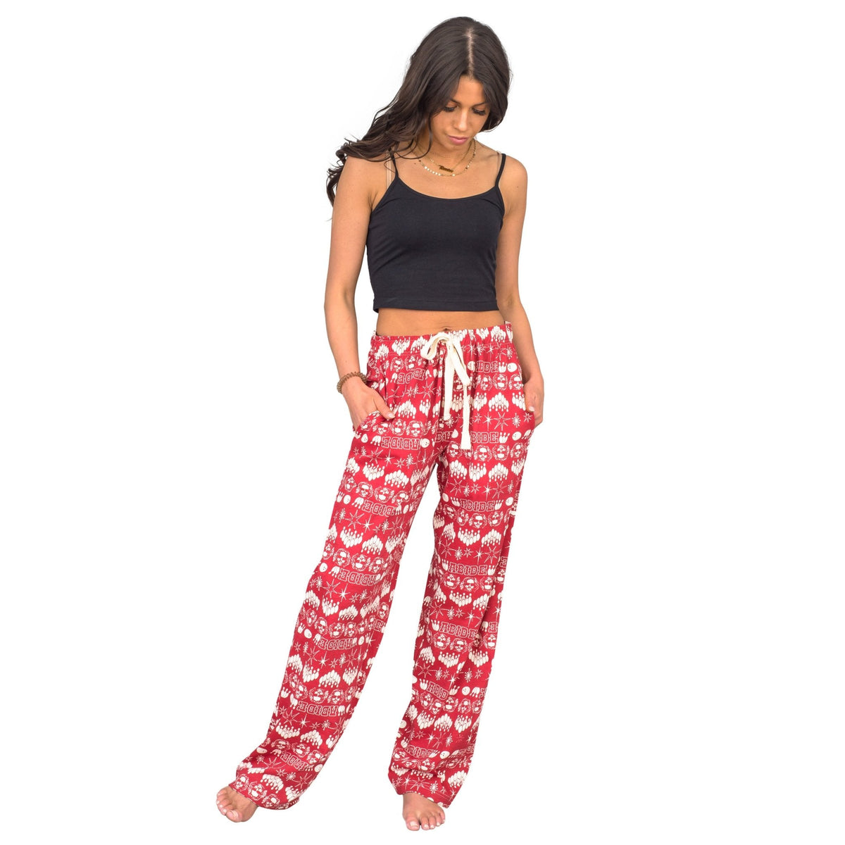 The Big Lebowski Bowling Pins Unisex Adult Red Lounge Pants