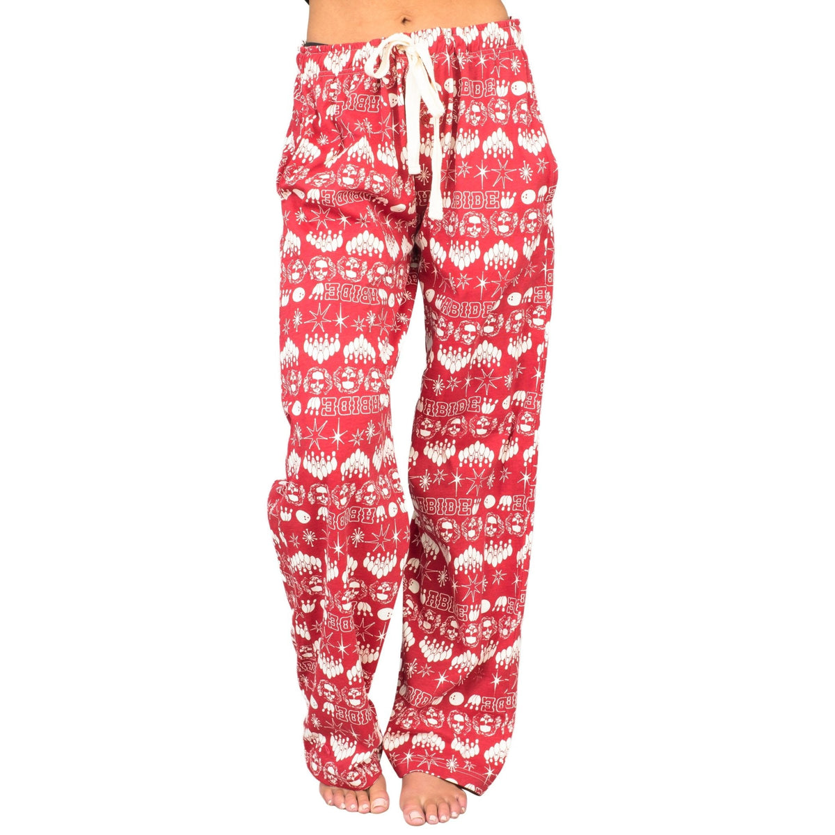 The Big Lebowski Bowling Pins Unisex Adult Red Lounge Pants