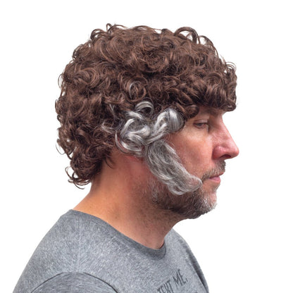 The Gemstones Pastor Character Halloween Cosplay Wig/Sideburns Costume Set