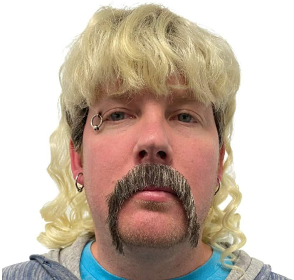 The King of Tiger Mullet &amp; Mustache Halloween Costume Wig