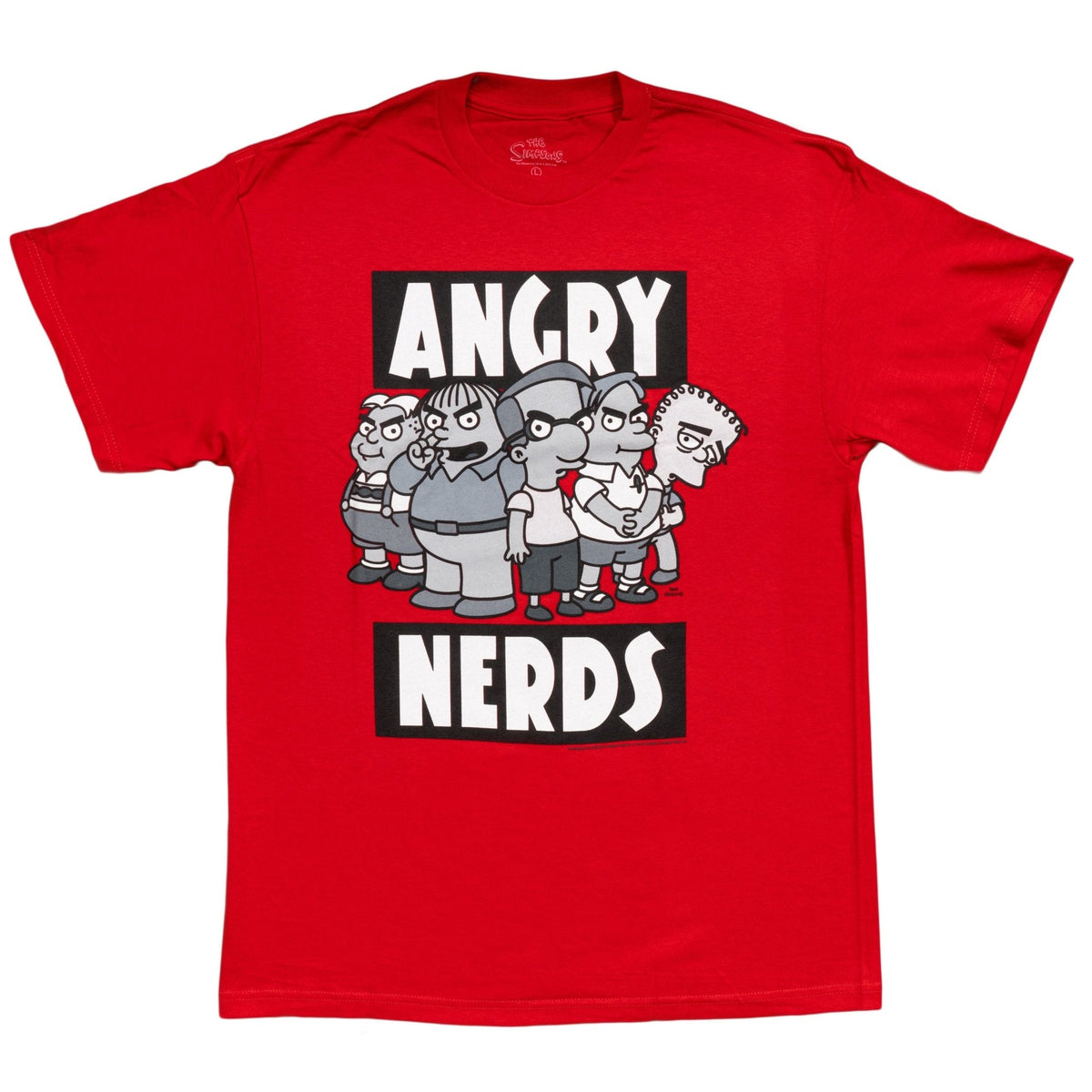 The Simpsons Angry Nerds Red T-Shirt