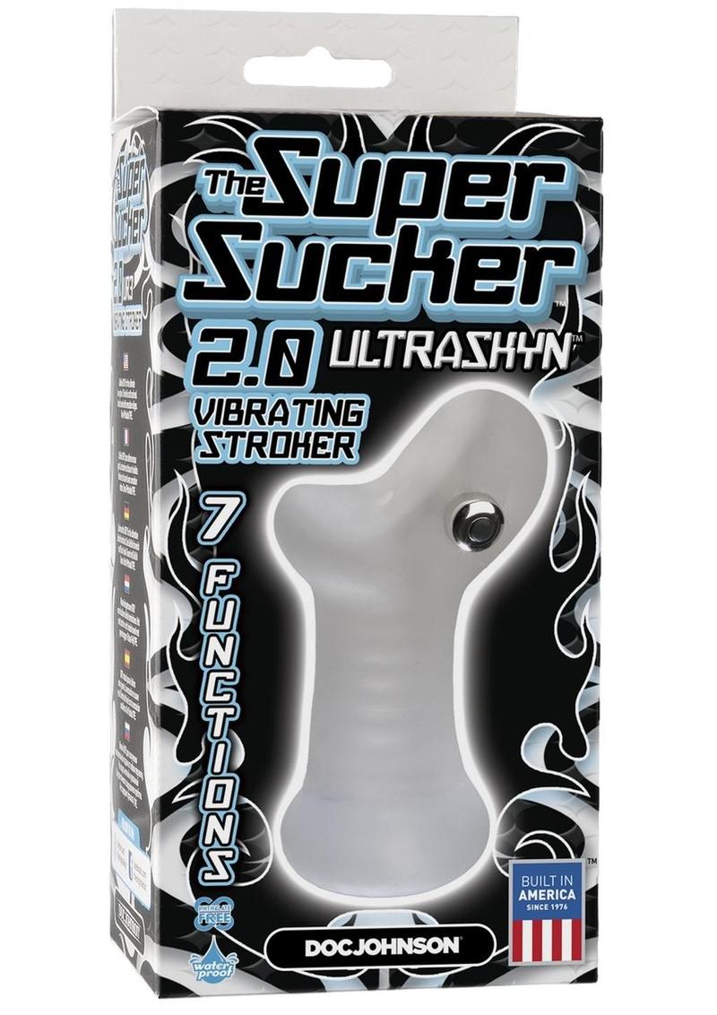 The Super Sucker UltraSkyn Vibrating Stroker Clear