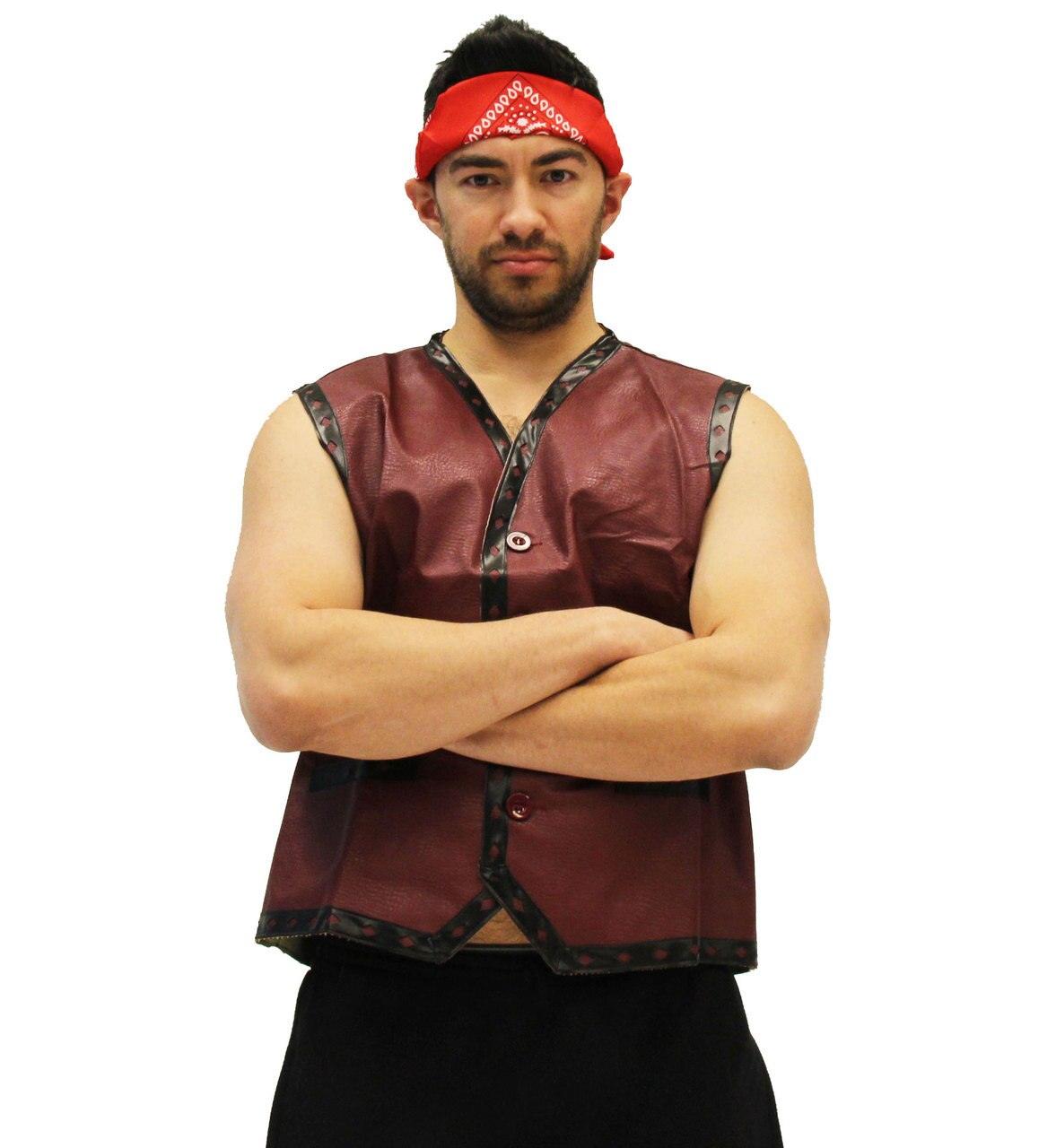 The Warriors Gang Member Emblem Leather Vest Jacket and Bandana