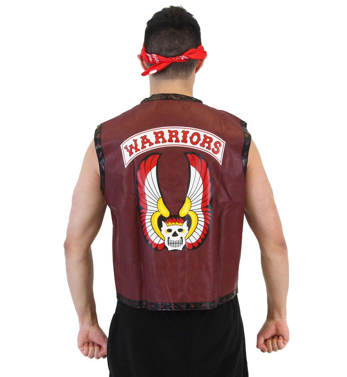 The Warriors Gang Member Emblem Leather Vest Jacket and Bandana