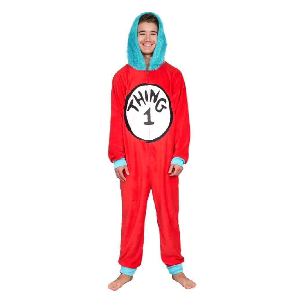 Thing 1 to 6 Interchangeable Patches Adult Union Suit