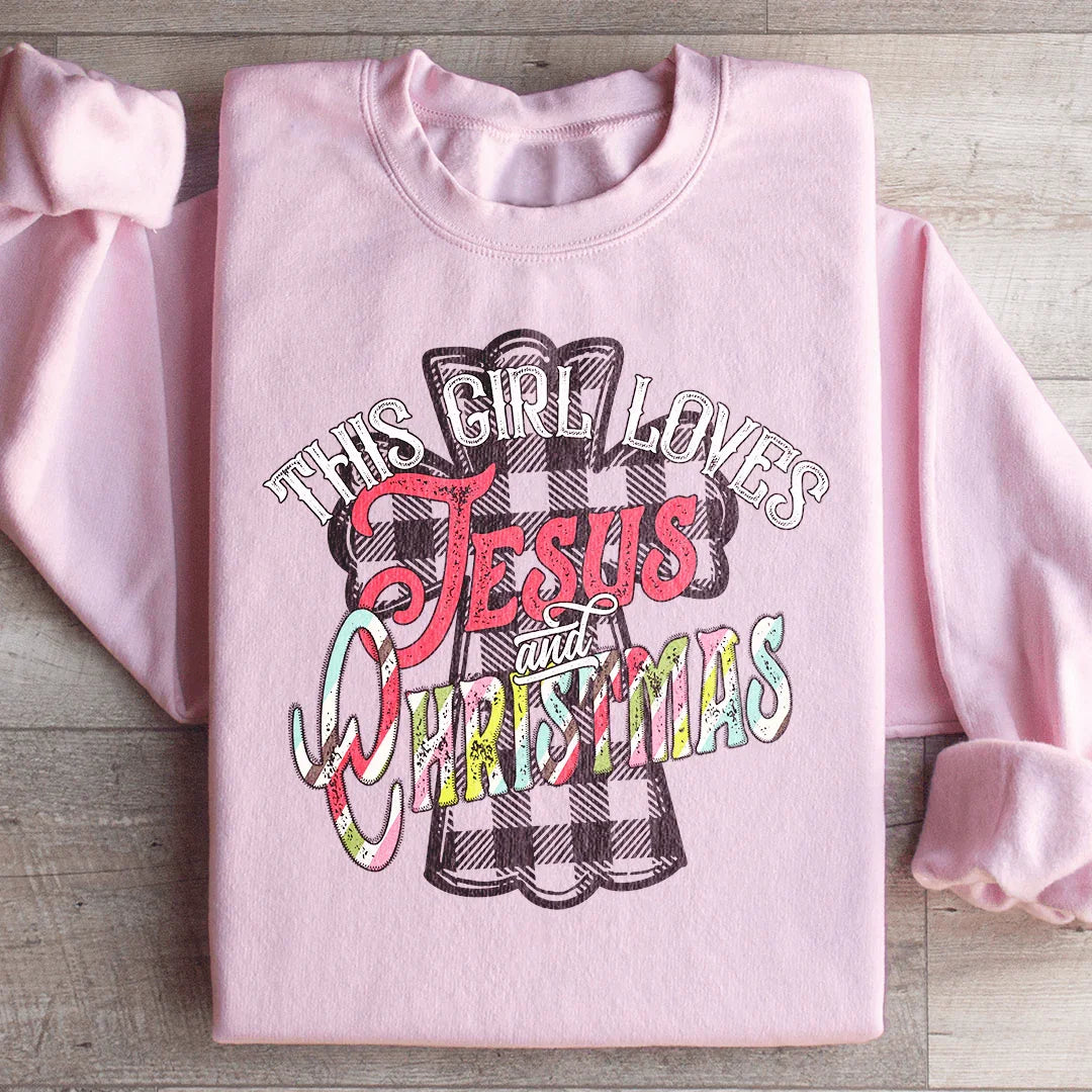 This Girl Loves Jesus &amp; Christmas Sweatshirt