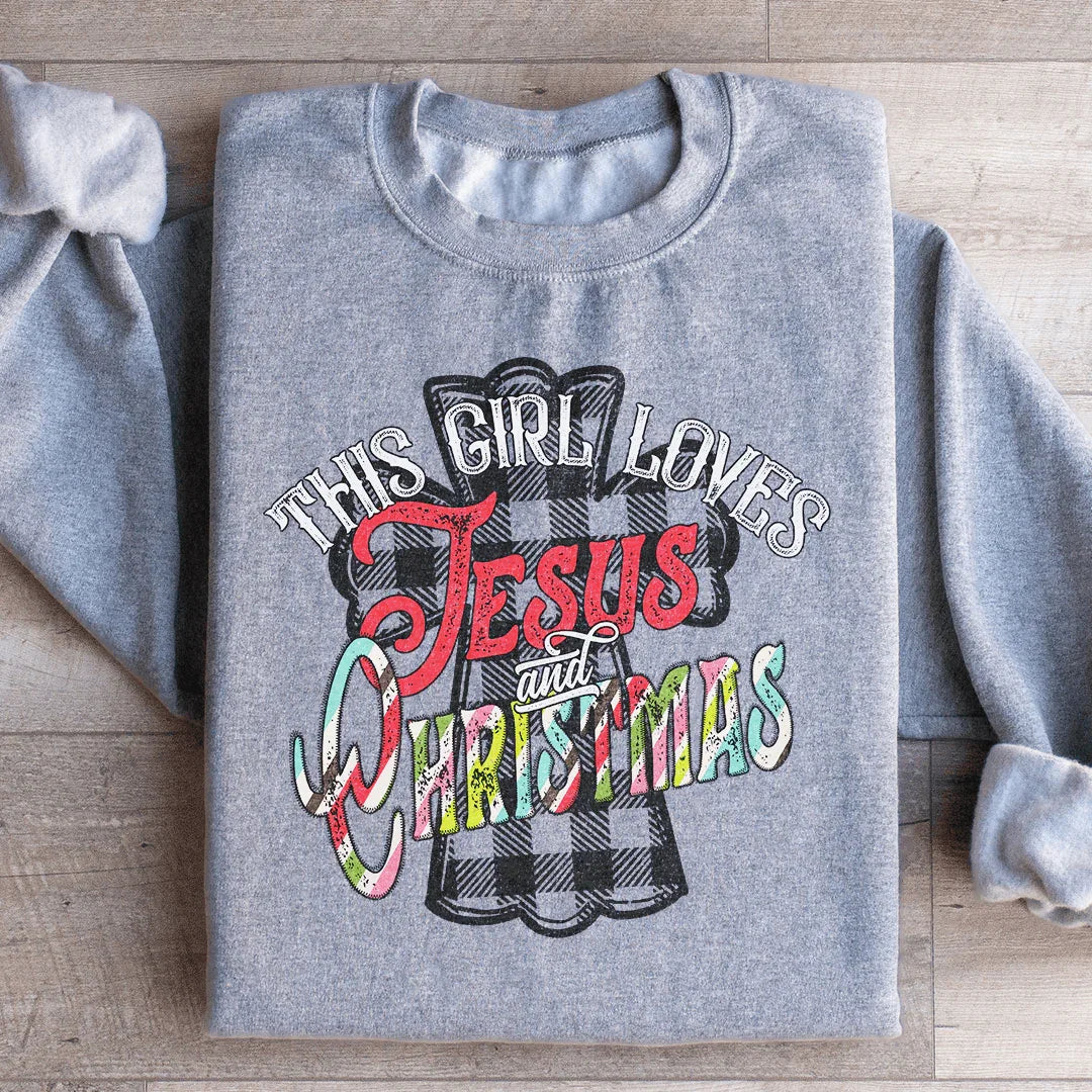 This Girl Loves Jesus &amp; Christmas Sweatshirt
