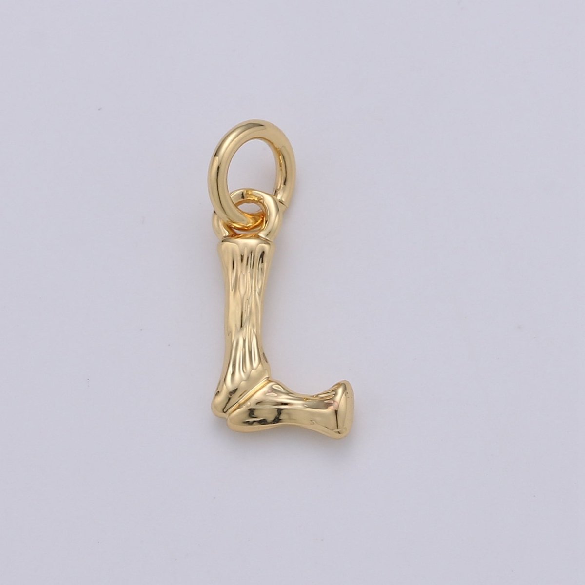 Tiny Bamboo Initial, Letter Alphabet bamboo charms Dainty Gold bamboo Pendant Charm for Necklace Bracelet Earring Component A-057 to A-069