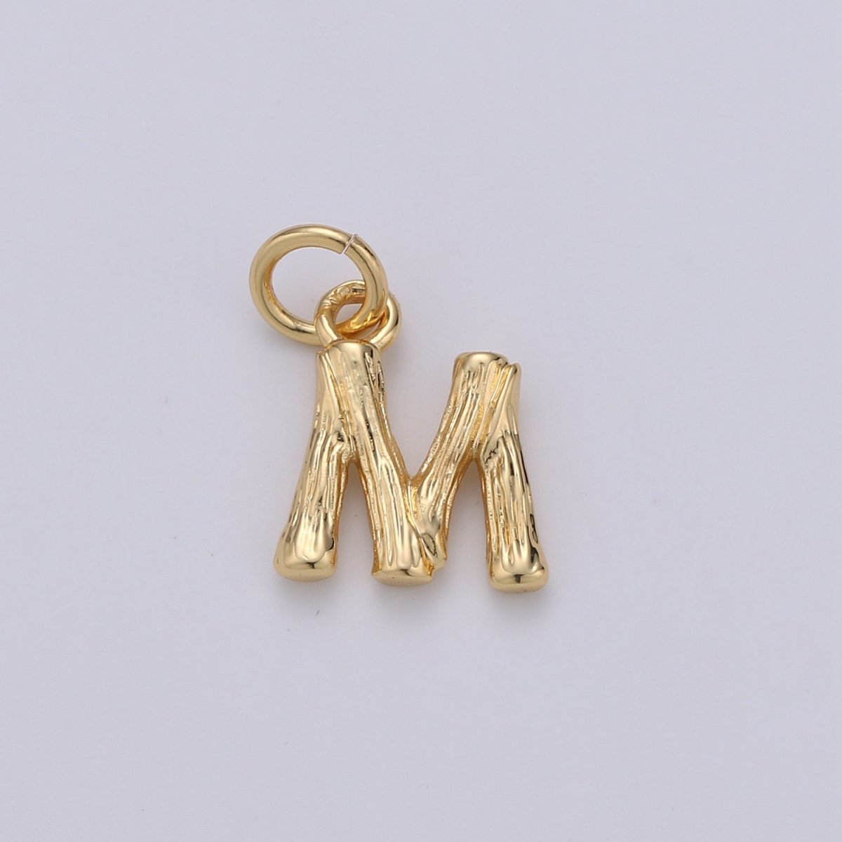 Tiny Bamboo Initial, Letter Alphabet bamboo charms Dainty Gold bamboo Pendant Charm for Necklace Bracelet Earring Component A-057 to A-069