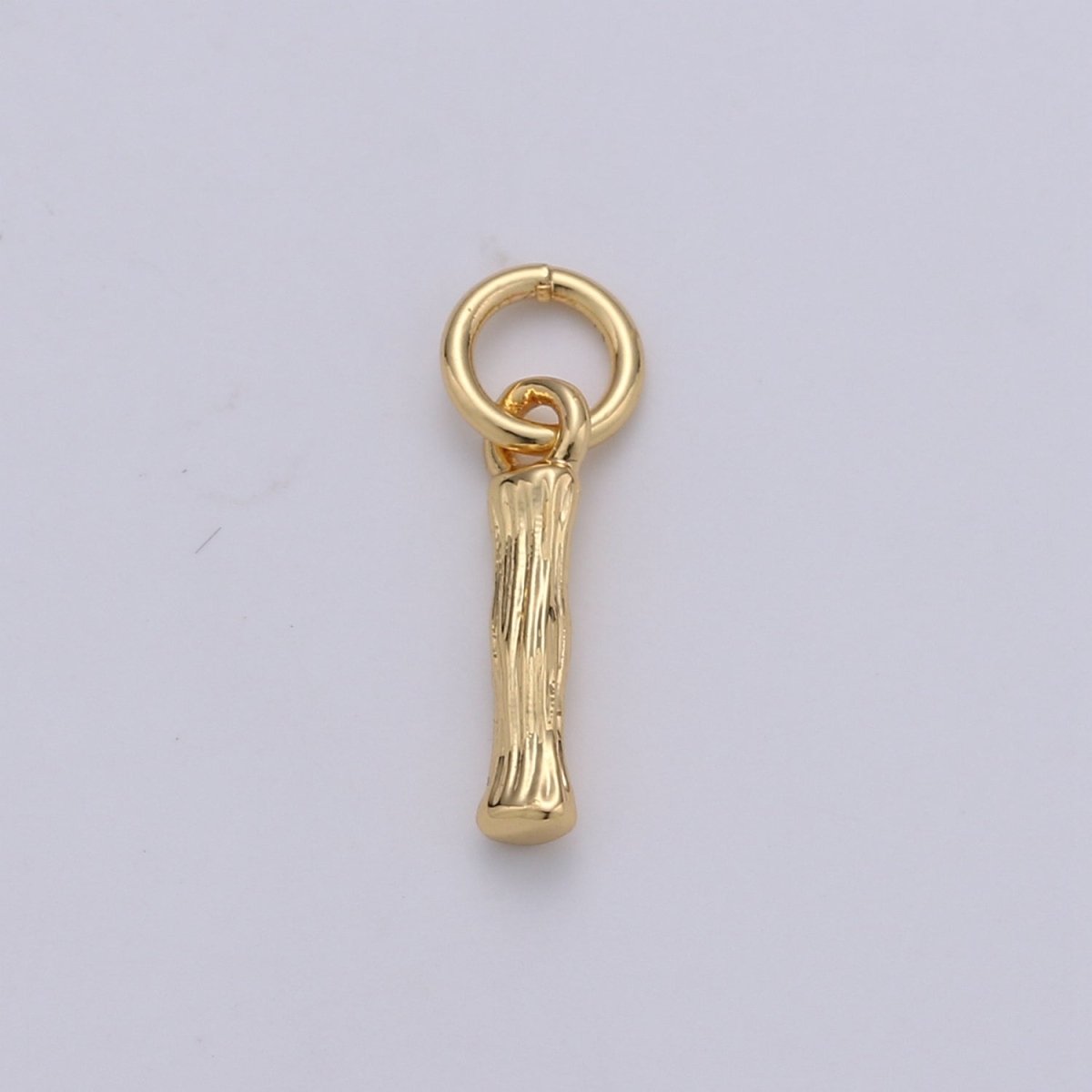 Tiny Bamboo Initial, Letter Alphabet bamboo charms Dainty Gold bamboo Pendant Charm for Necklace Bracelet Earring Component A-057 to A-069
