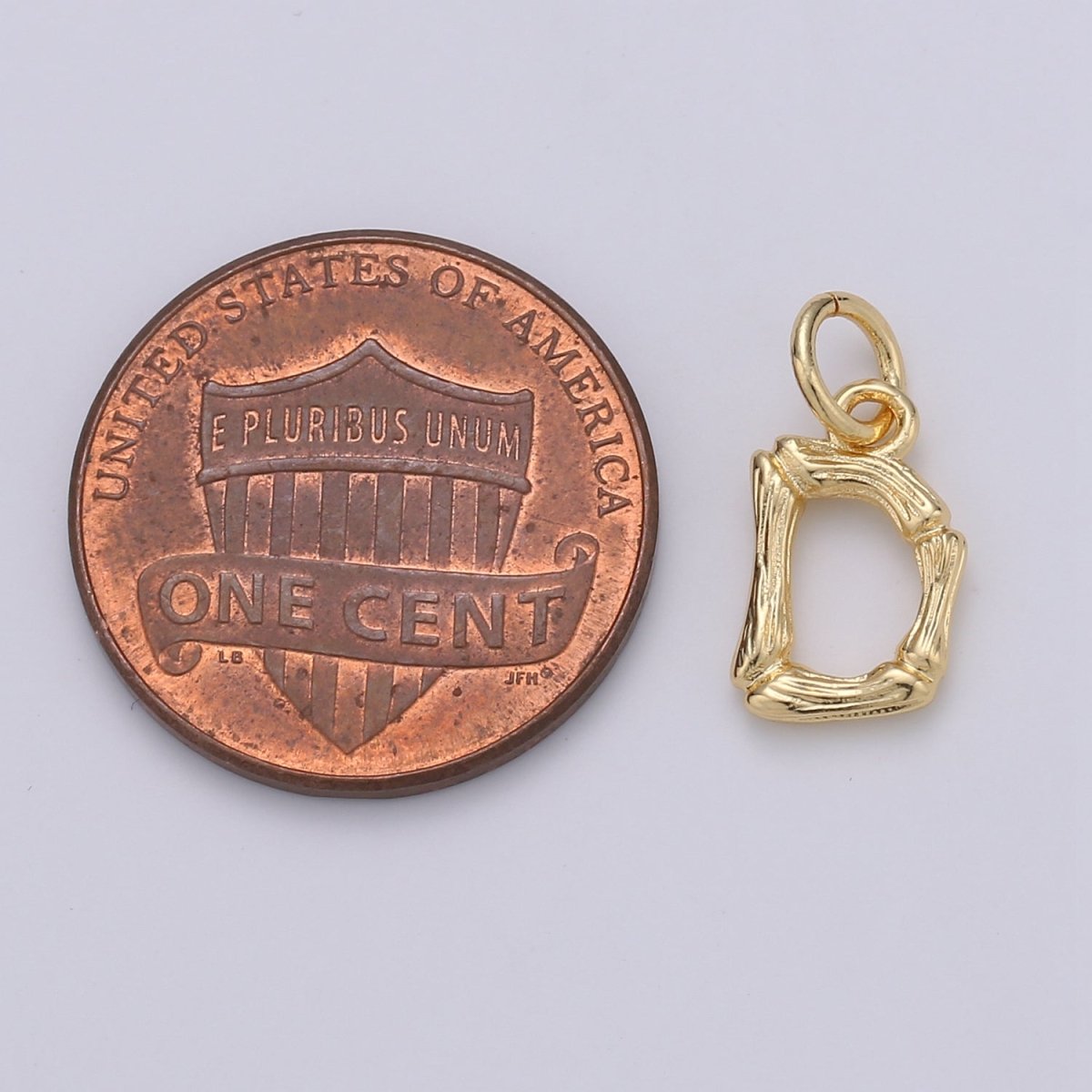Tiny Bamboo Initial, Letter Alphabet bamboo charms Dainty Gold bamboo Pendant Charm for Necklace Bracelet Earring Component A-057 to A-069