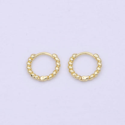 Tiny braided Hoop earrings - Twisted hoop earrings - Gold braided hoop earrings 14k Gold Fill earring P-254
