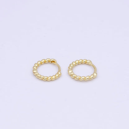 Tiny braided Hoop earrings - Twisted hoop earrings - Gold braided hoop earrings 14k Gold Fill earring P-254