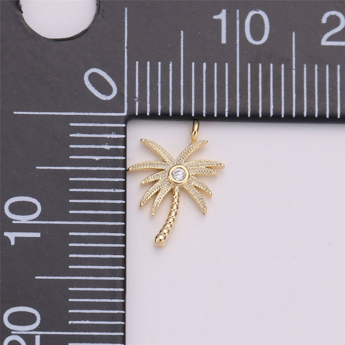 Tiny crystal Palm Tree in gold Filled Dainty palm tree Pendant Necklace Earring Bracelet Charm for Jewelry Making SupplyC-542