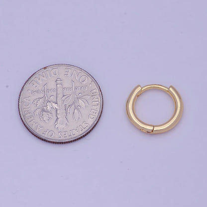 Tiny Gold Huggie Earring 12mm mini Huggie V-366