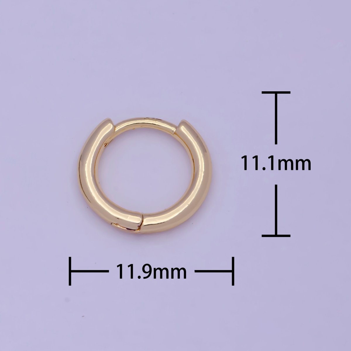 Tiny Gold Huggie Earring 12mm mini Huggie V-366