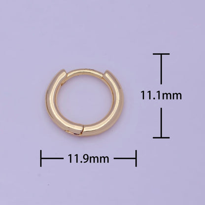 Tiny Gold Huggie Earring 12mm mini Huggie V-366