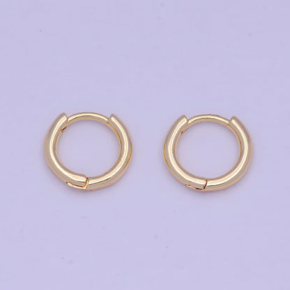 Tiny Gold Huggie Earring 12mm mini Huggie V-366