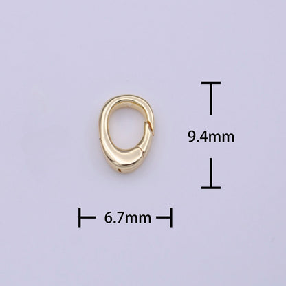 Tiny Gold Spring Gate Ring, Push Gate ring 6.7x9.4mm Tear Drop Ring Charm Holder Gold Clasp for Jewelry Clasp K-286