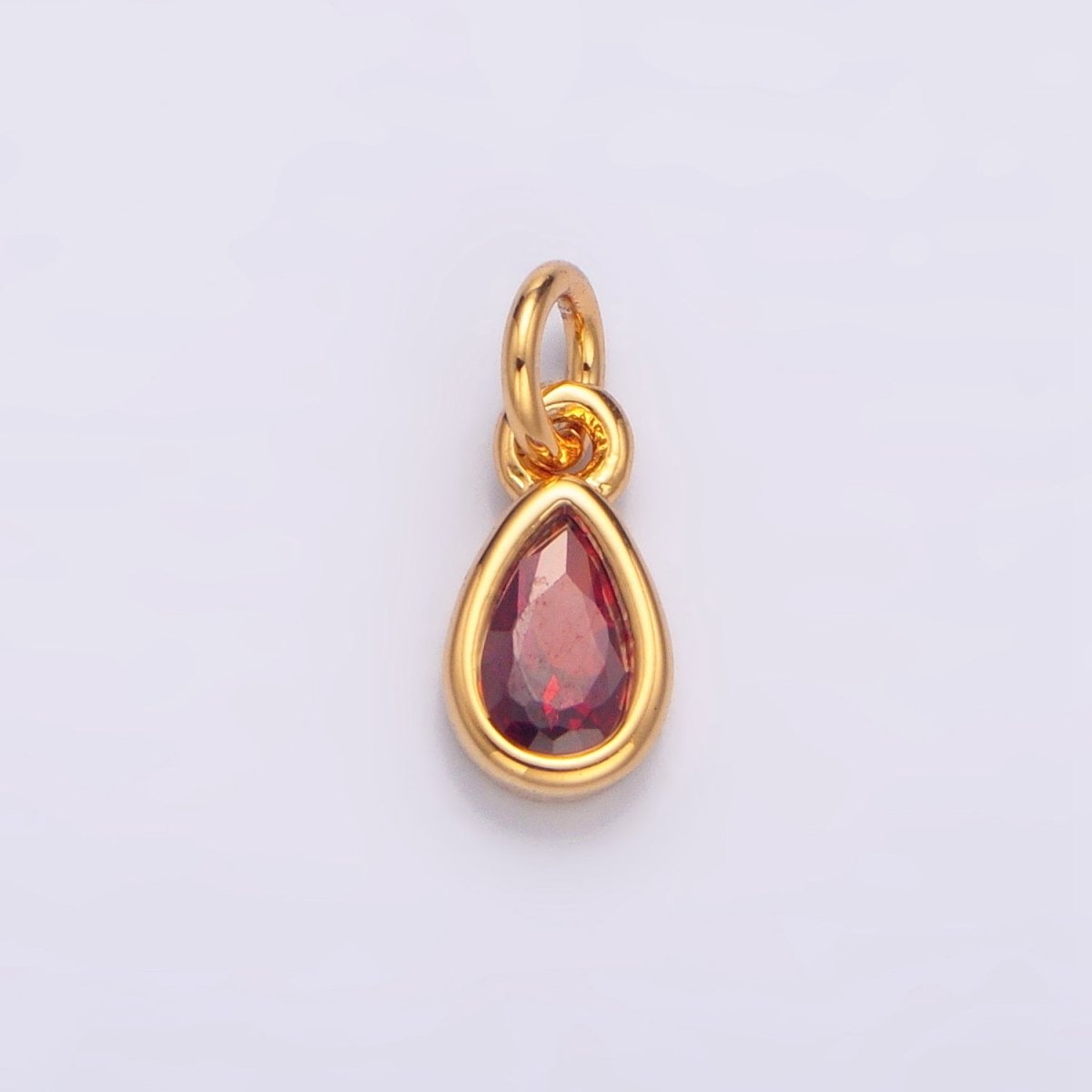 Tiny Gold Teardrop Charm, Micro Pave Tear Drop, Mini Geometric Charm Cubic Zirconia Charm CZ Bracelet Charm X-011-X-017