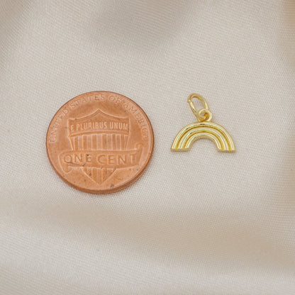 Tiny Rainbow charm, gold pendant charm, Mini charms 14K Gold Filled for bracelet earring necklace supply AC-1444