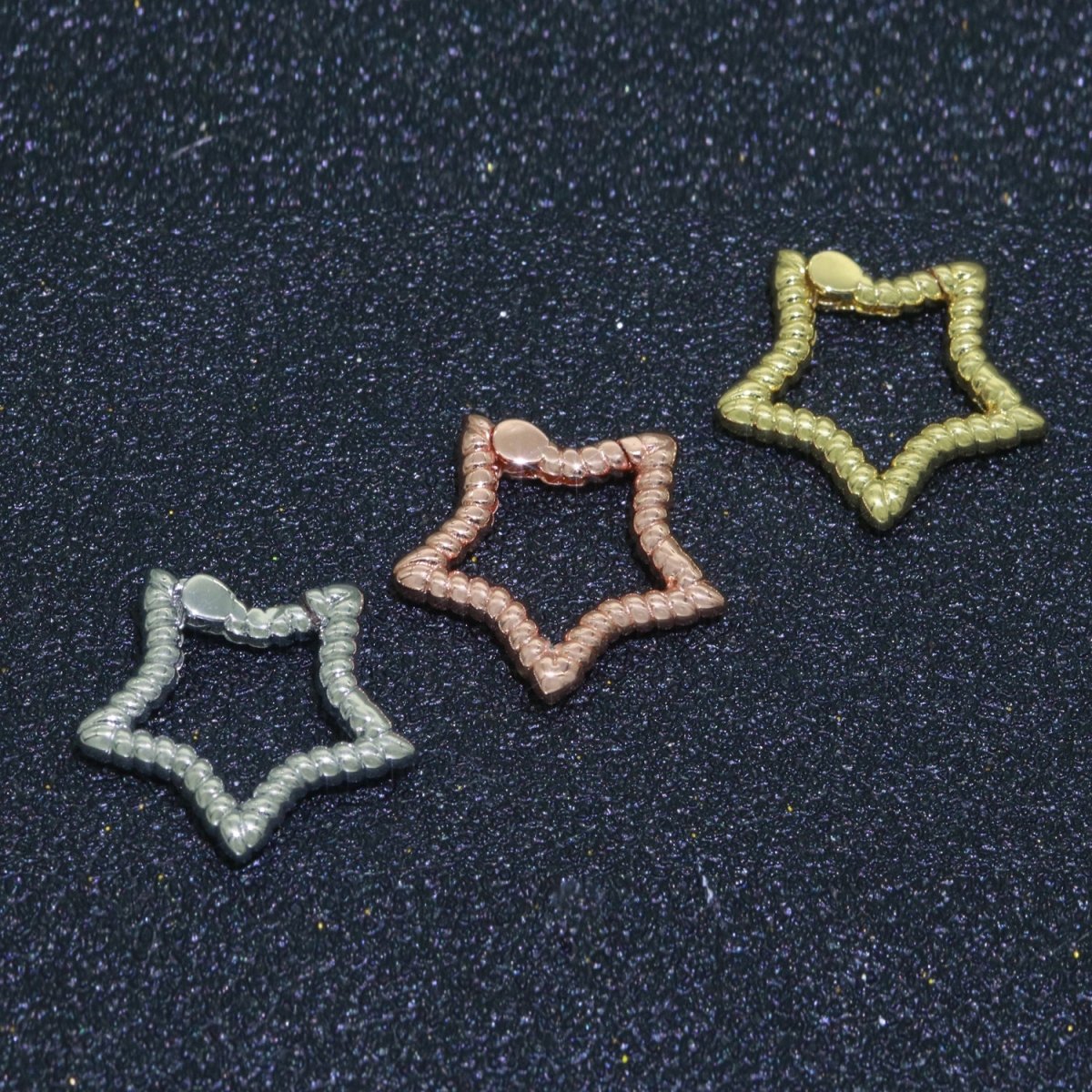 Tiny Star Gold Spring Buckle Metal Snap Clasp Spring gate ring, Trigger Round Ring, Snap Clasp Hook for Jewelry Supply L-460 L-461 L-462