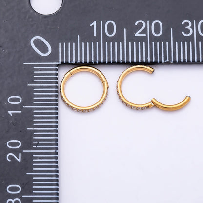 Titanium 10mm Micro Paved CZ Universal Cartilage Piercing Clicker | BJ-00244