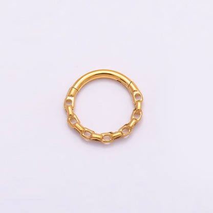 Titanium 11mm Cable Single Septum Cartilage Piercing Clicker in Gold &amp; Silver | BJ-00120 BJ-00121