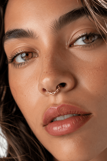 Titanium 11mm Cable Single Septum Cartilage Piercing Clicker in Gold &amp; Silver | BJ-00120 BJ-00121