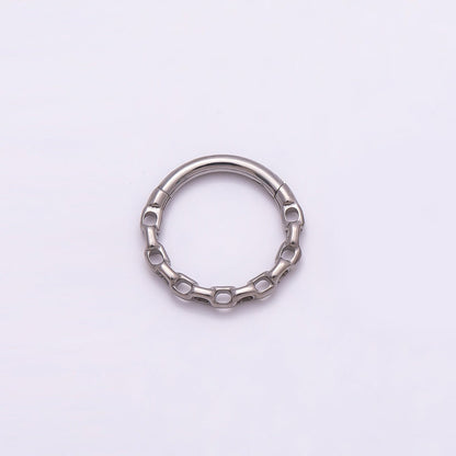 Titanium 11mm Cable Single Septum Cartilage Piercing Clicker in Gold &amp; Silver | BJ-00120 BJ-00121