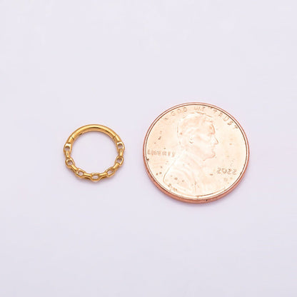 Titanium 11mm Cable Single Septum Cartilage Piercing Clicker in Gold &amp; Silver | BJ-00120 BJ-00121