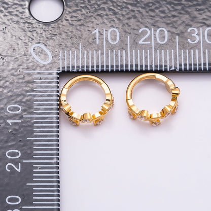 Titanium 11mm CZ Leaf Single Septum Cartilage Piercing Clicker in Gold &amp; Silver | BJ-00100 BJ-00101