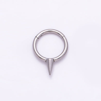 Titanium 14mm Spiked Minimalist Single Septum Cartilage Piercing Clicker in Gold &amp; Silver | BJ-00116 BJ-00117