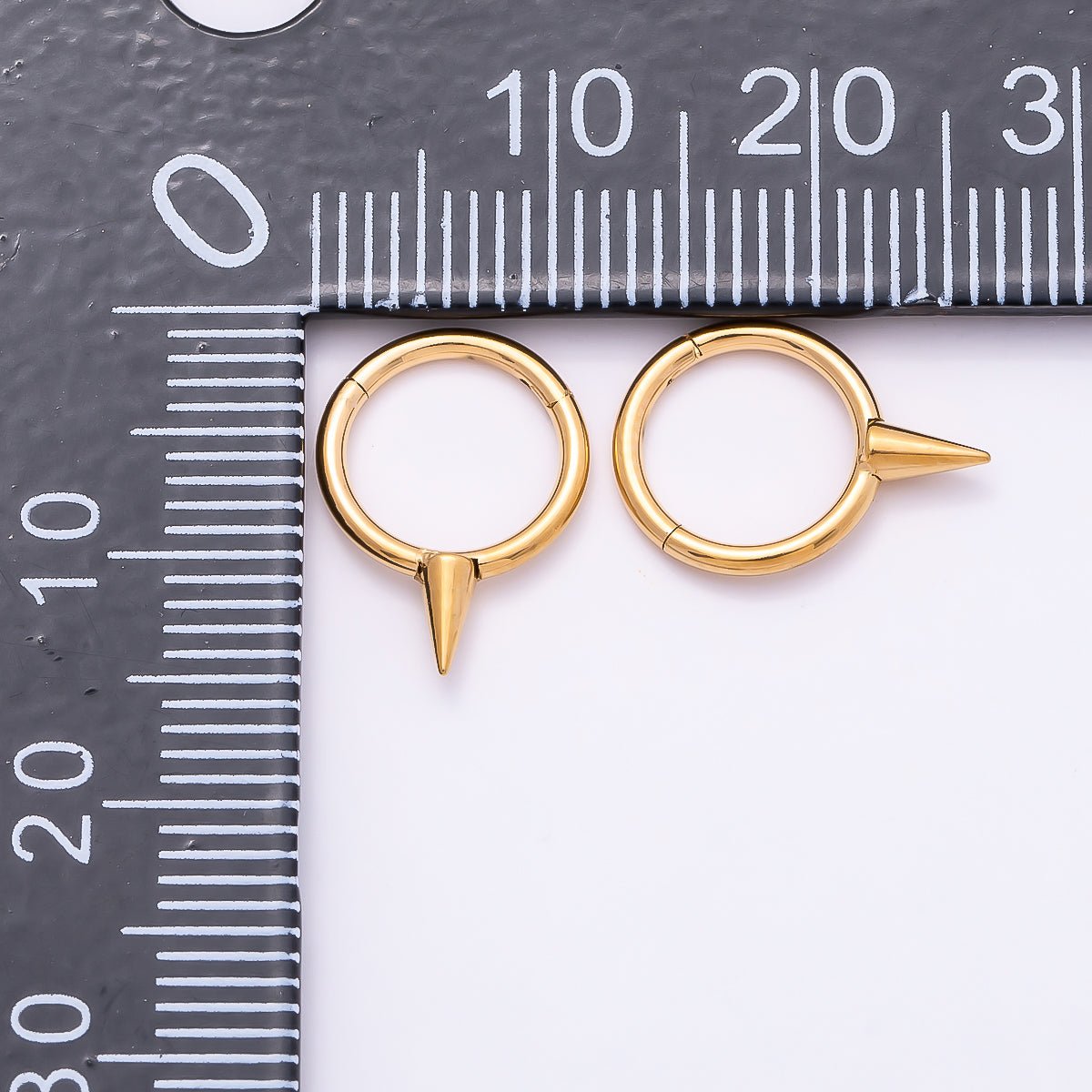 Titanium 14mm Spiked Minimalist Single Septum Cartilage Piercing Clicker in Gold &amp; Silver | BJ-00116 BJ-00117