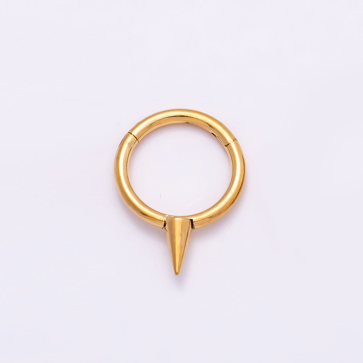 Titanium 14mm Spiked Minimalist Single Septum Cartilage Piercing Clicker in Gold &amp; Silver | BJ-00116 BJ-00117