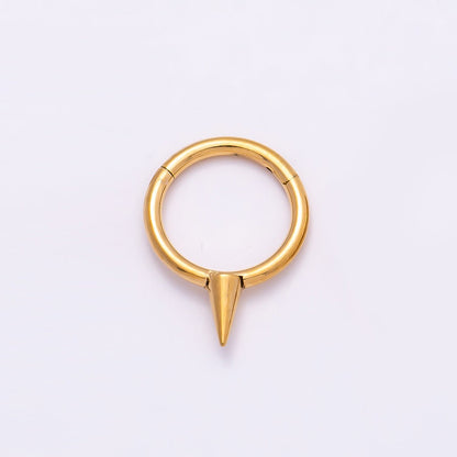 Titanium 14mm Spiked Minimalist Single Septum Cartilage Piercing Clicker in Gold &amp; Silver | BJ-00116 BJ-00117
